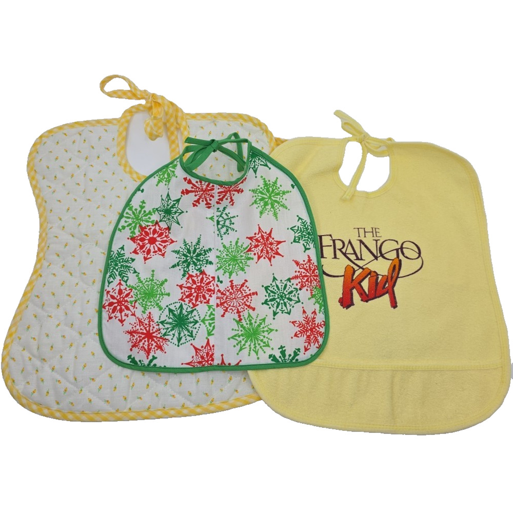 Lot Of 3 Vintage Bibs Baby Dan Dee Frango Kid Quilted Christmas Brand NEW